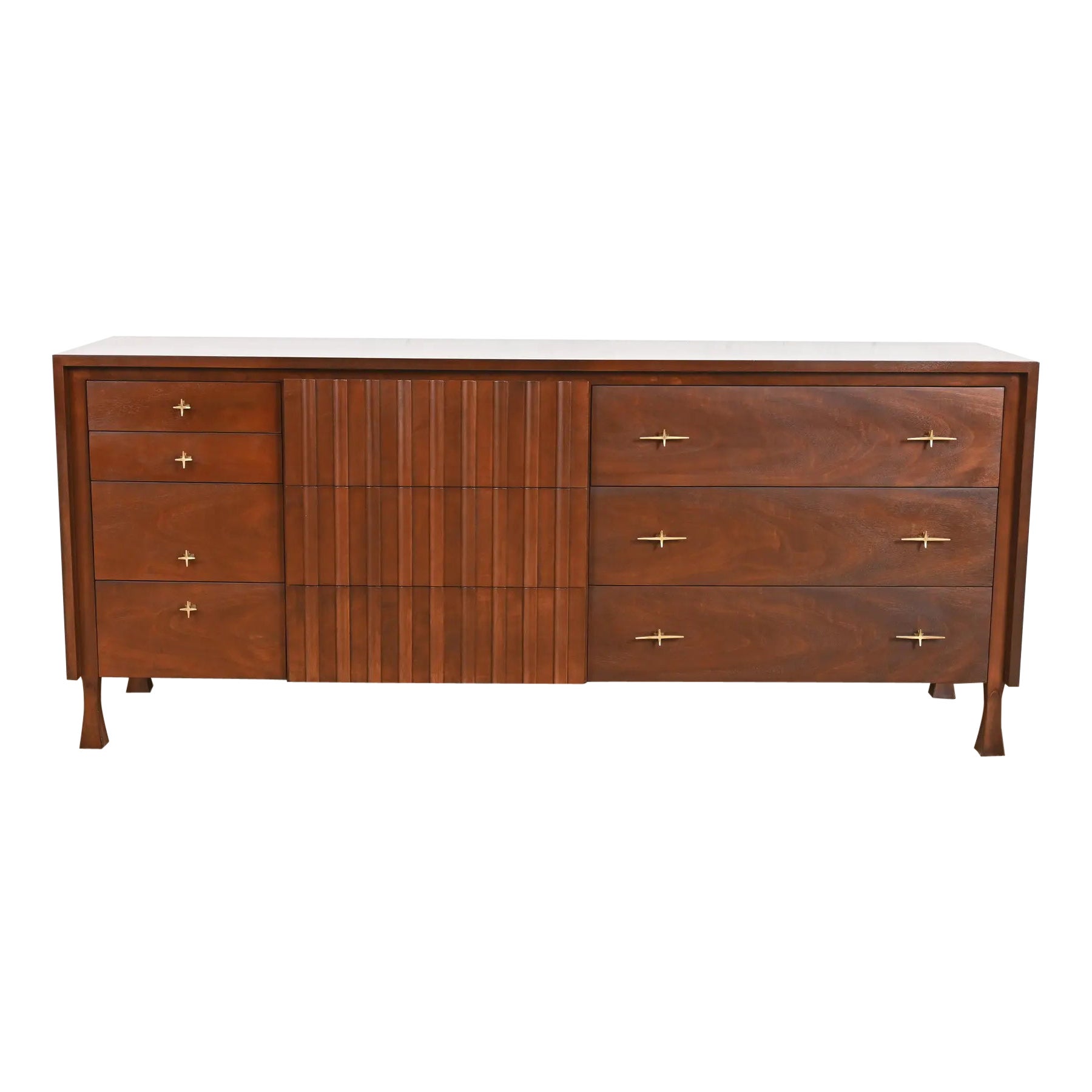John Widdicomb Moderne Kommode oder Anrichte aus Nussbaumholz, Mid-Century Modern, neu lackiert