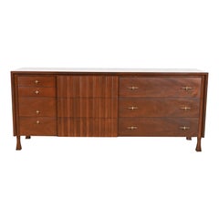 John Widdicomb Moderne Kommode oder Anrichte aus Nussbaumholz, Mid-Century Modern, neu lackiert