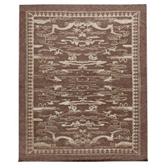 Tappeto in lana fatto a mano dal design floreale contemporaneo di Doris Leslie Blau