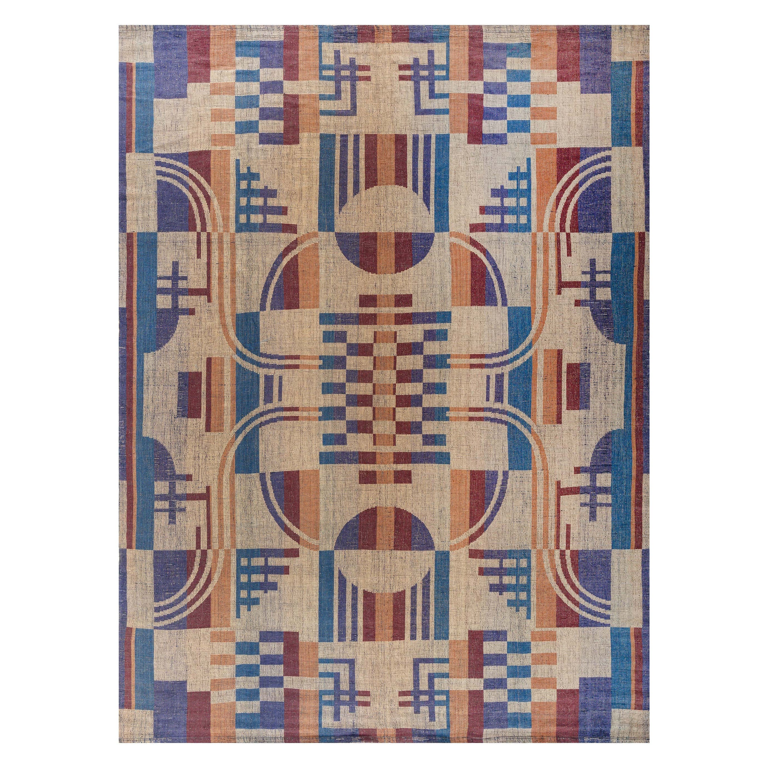 Doris Leslie Blau Vintage Art Deco Flat Weave Rug