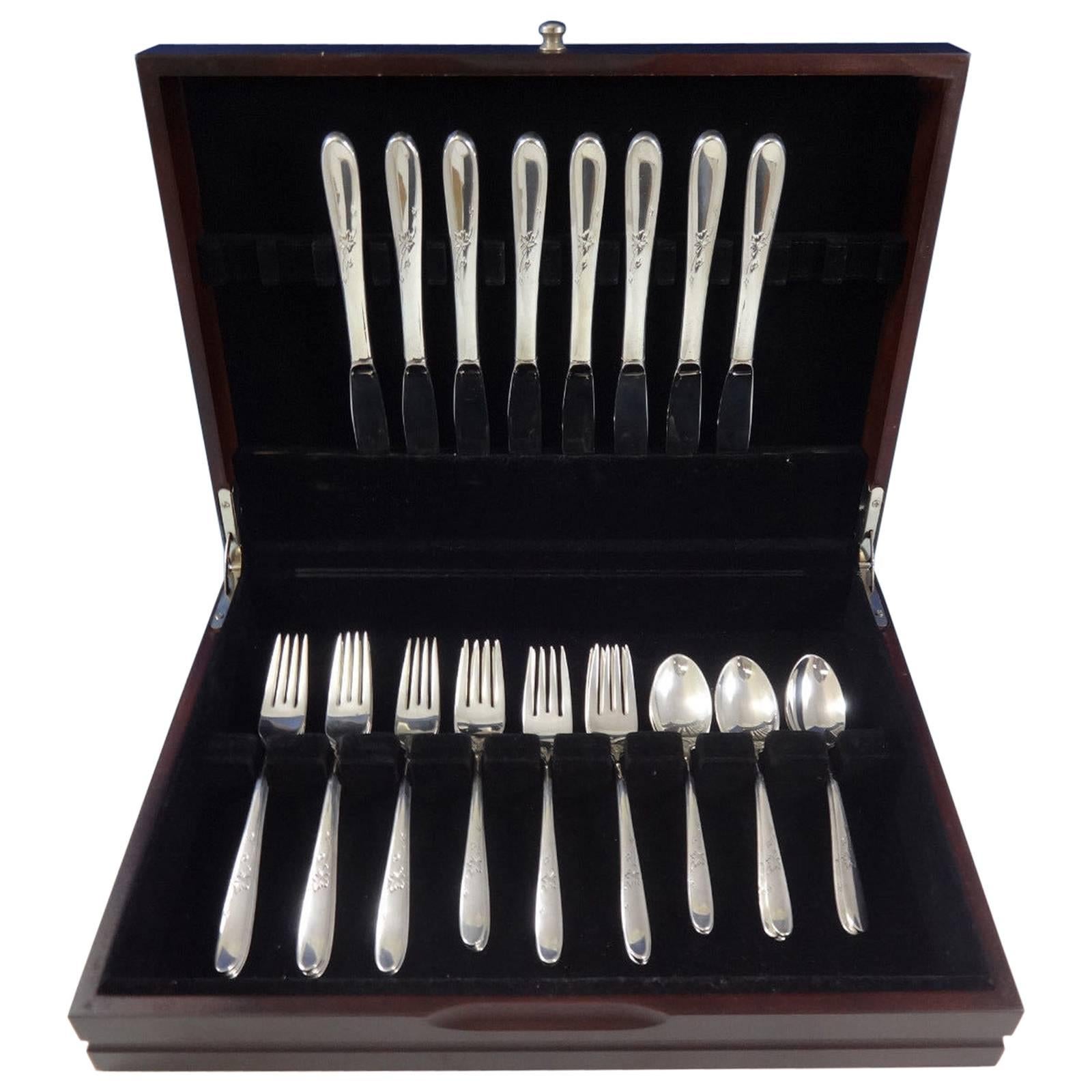 Autumn Leaves by Reed & Barton Sterling Silver Flatware Service 8 Set, 32 Pieces
