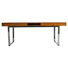 Italian desk with 4 drawers on chromed base