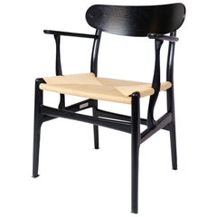 Armchair Model CH26 In Black Oak By Hans J. Wegner For Carl Hansen & Son