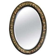 Large Oval Gesso Mirror Decorated with Fruit