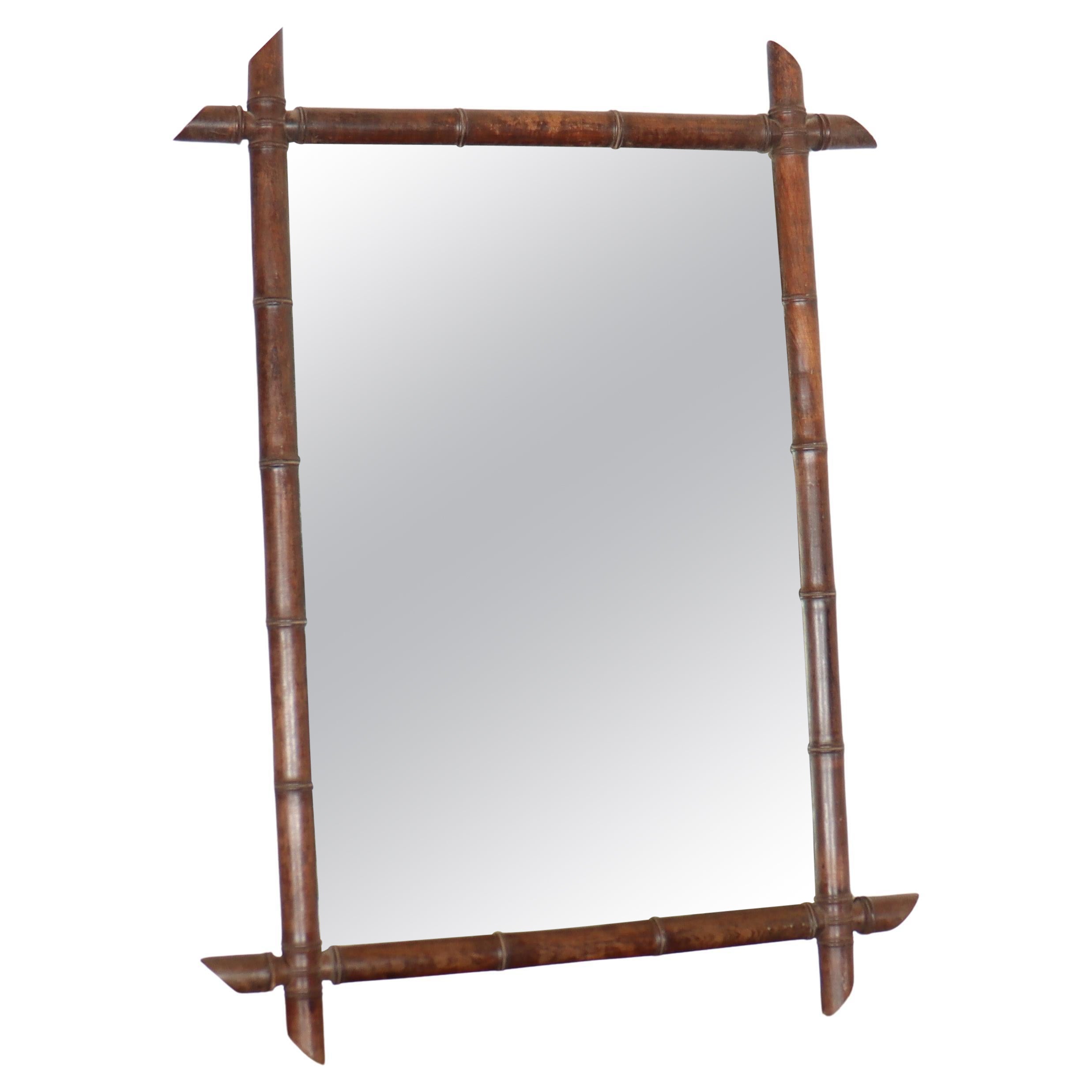 French Faux Bamboo Mirror