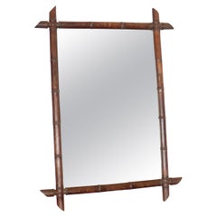Antique French Faux Bamboo Mirror