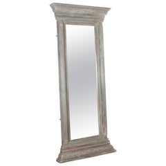 Antique Tall French Painted Dressing Mirror