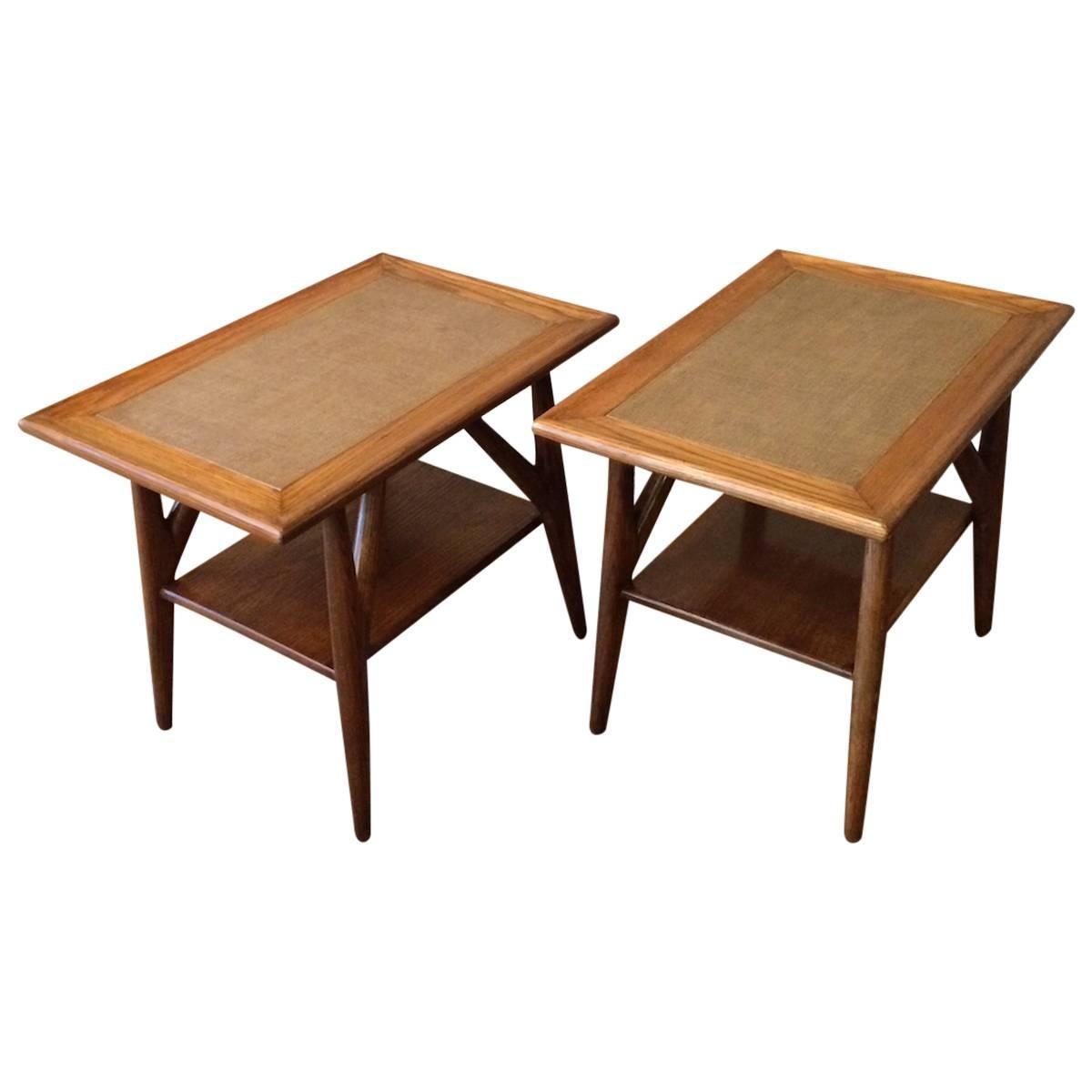 Pair of Oak End Tables Attributed to Paul Laszlo