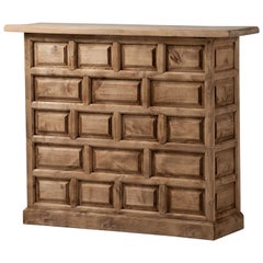 Spanish Carved Walnut Draper’s Counter, Castilian Revival, 1930s