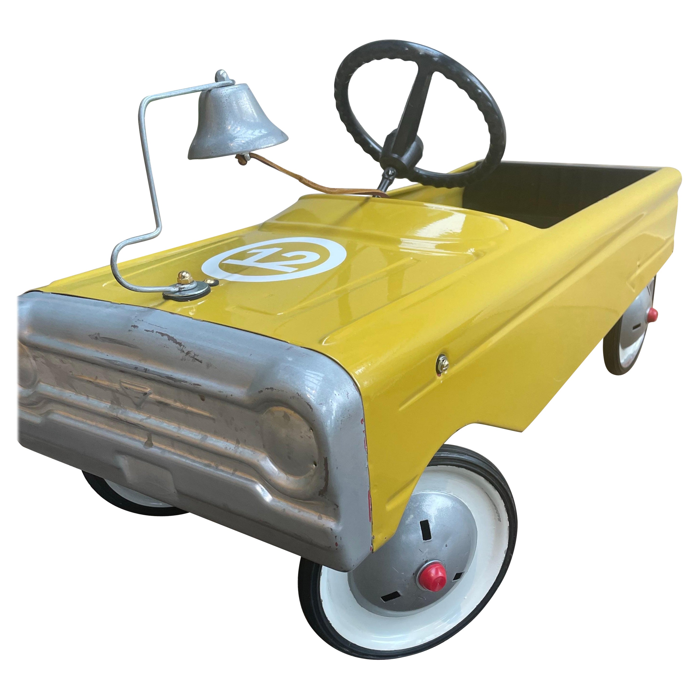 Vintage French Pedal Car, 1950s — Restored Metal Body with Rubber Tires