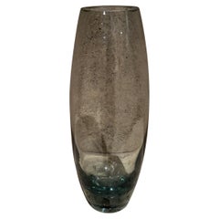1957 Jarrón de cristal torpedo gris humo Per Lütken Holmegaard