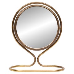 Lupa de mesa de latón. Espejo Años 60 Francia
