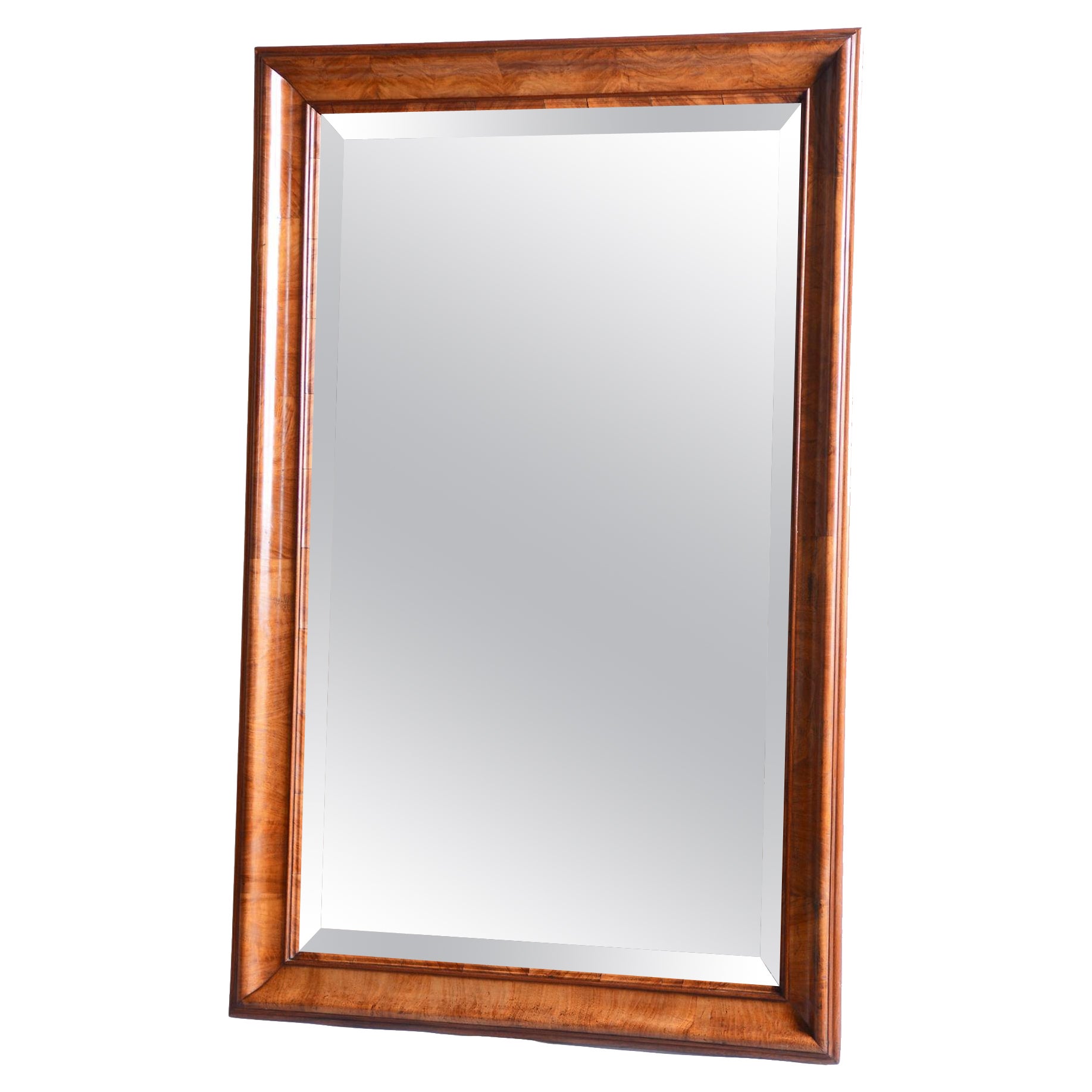 Specchio Biedermeier originale, legno di noce, polacco restaurato, ceco, anni '30 del XIX secolo