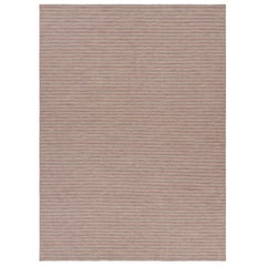 Tapis personnalisé de style scandinave à rayures rose saumon et beige de Rug & Kilim