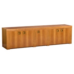 Designer italien, buffet, teck, laiton, Italie, 1970