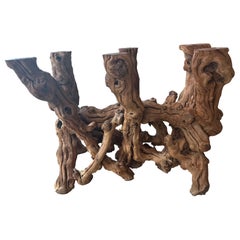 Vintage Coastal Freeform Cypress Root Burl Wood Driftwood Root Dining Table Base