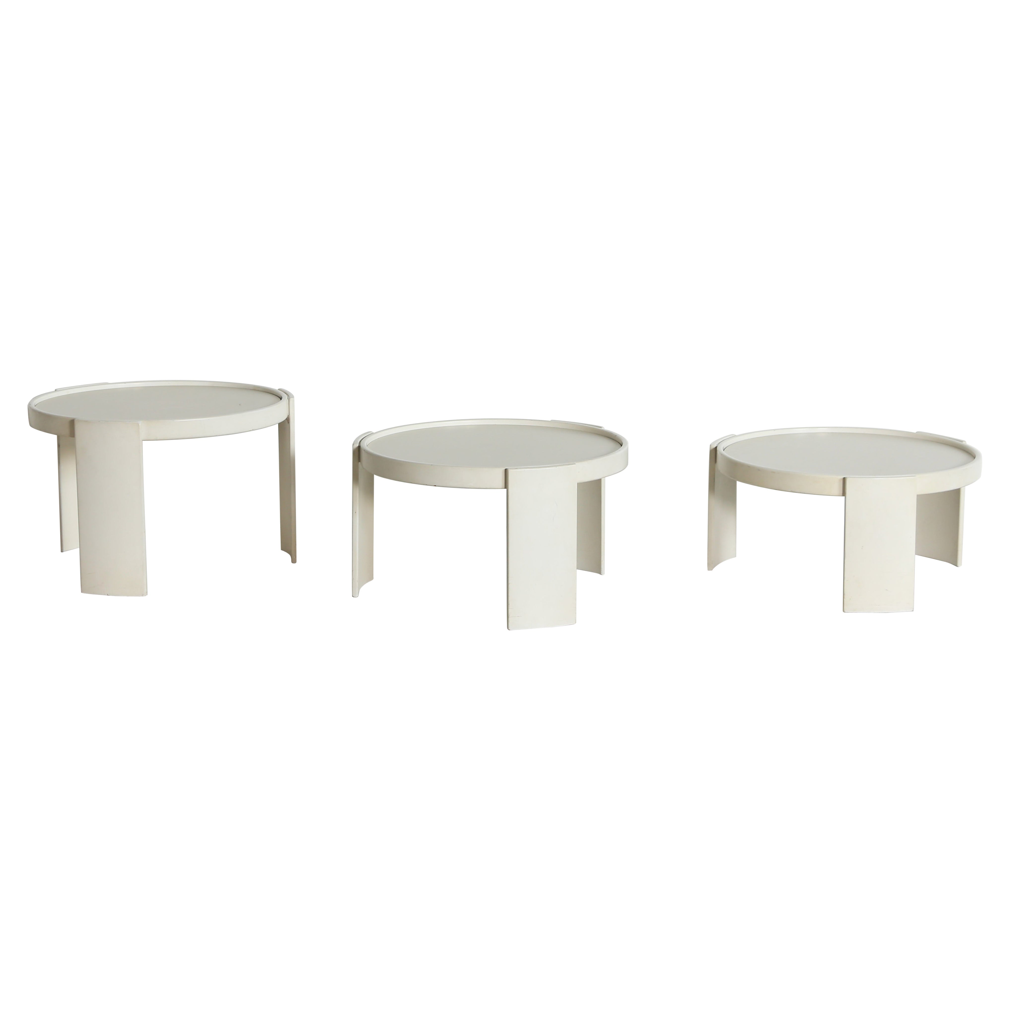 Große Stapeltische von Gianfranco Frattini für Cassina, Italien, 1970er Jahre