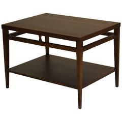 Vintage Walnut and Ebony Side Two-Tier Side Table by Lane the Tuxedo Series