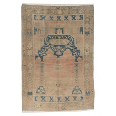 Vintage Brown Turkish Oushak Area Rug 4'6 X 6'5