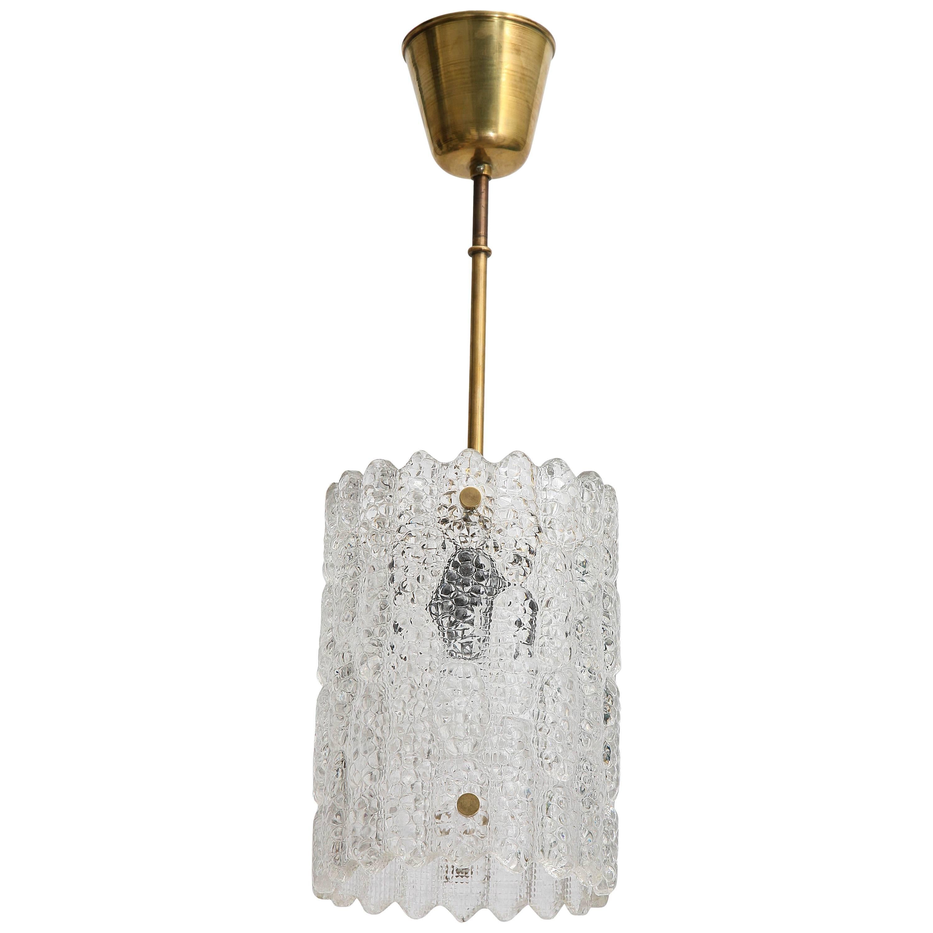 Orrefors Crystal Pendant Light by Carl Fagerlund, Swedish, 1960s For Sale