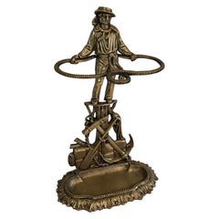 Rare Bronze Umbrella Stand Showing a Sailor, French, Circa 1970
