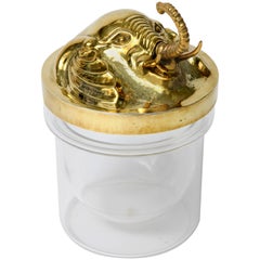 Arthur Court Style, Hollywood Regency, Lucite Ice Bucket, Brass Elephant Head