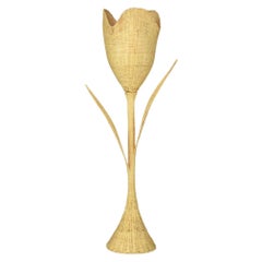 Flo Handwoven Wicker Flower Table Lamp