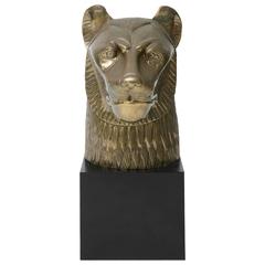 Egyptian Style, Brass Plated Sculpture by Chapman of the Lioness Goddess Sekhmet