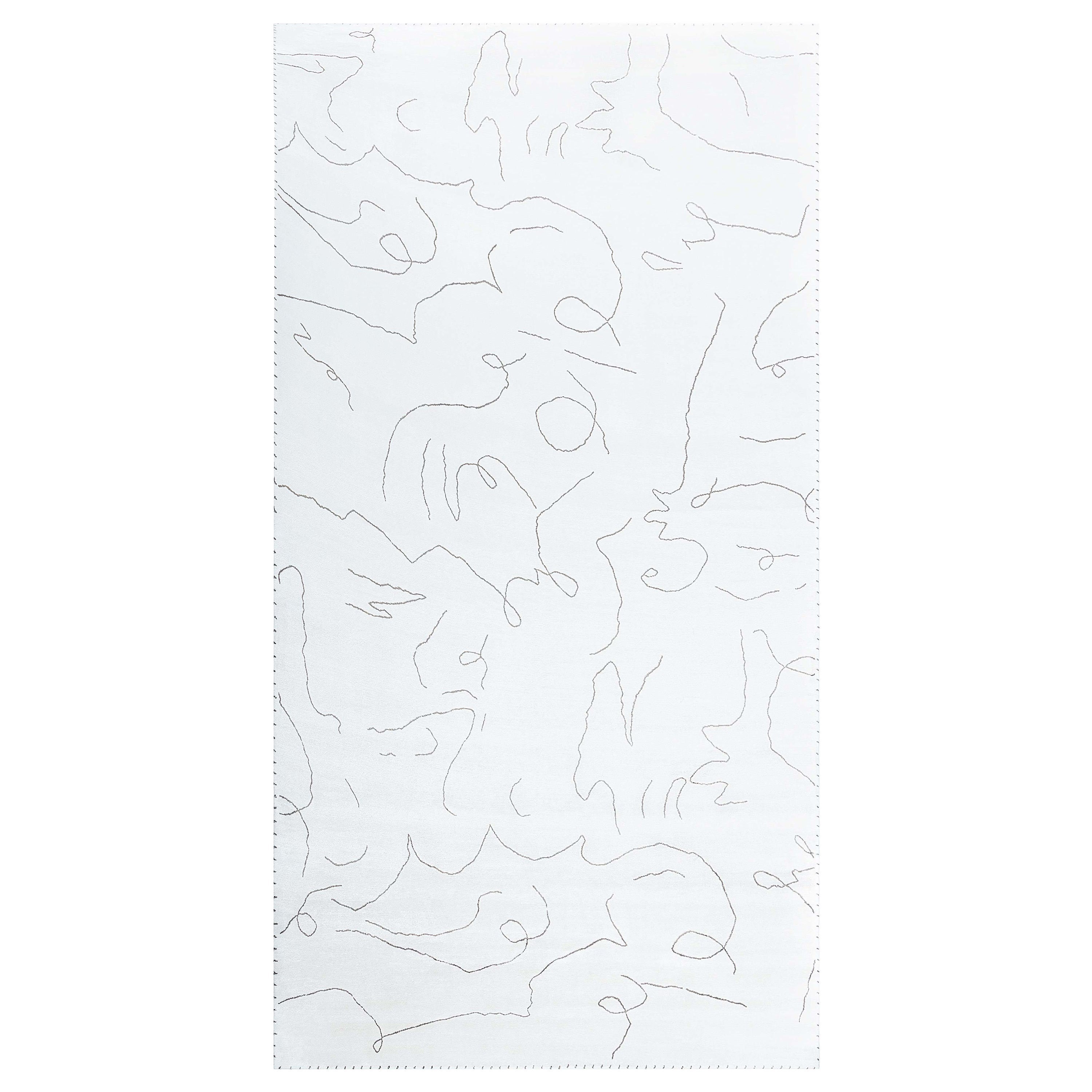 Tapis contemporain Cocteau en soie nouée à la main de Doris Leslie Blau