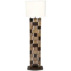 R & Y Augousti Floor Lamp, Shagreen, Alligator, Lizard and Mahogany Wood 11