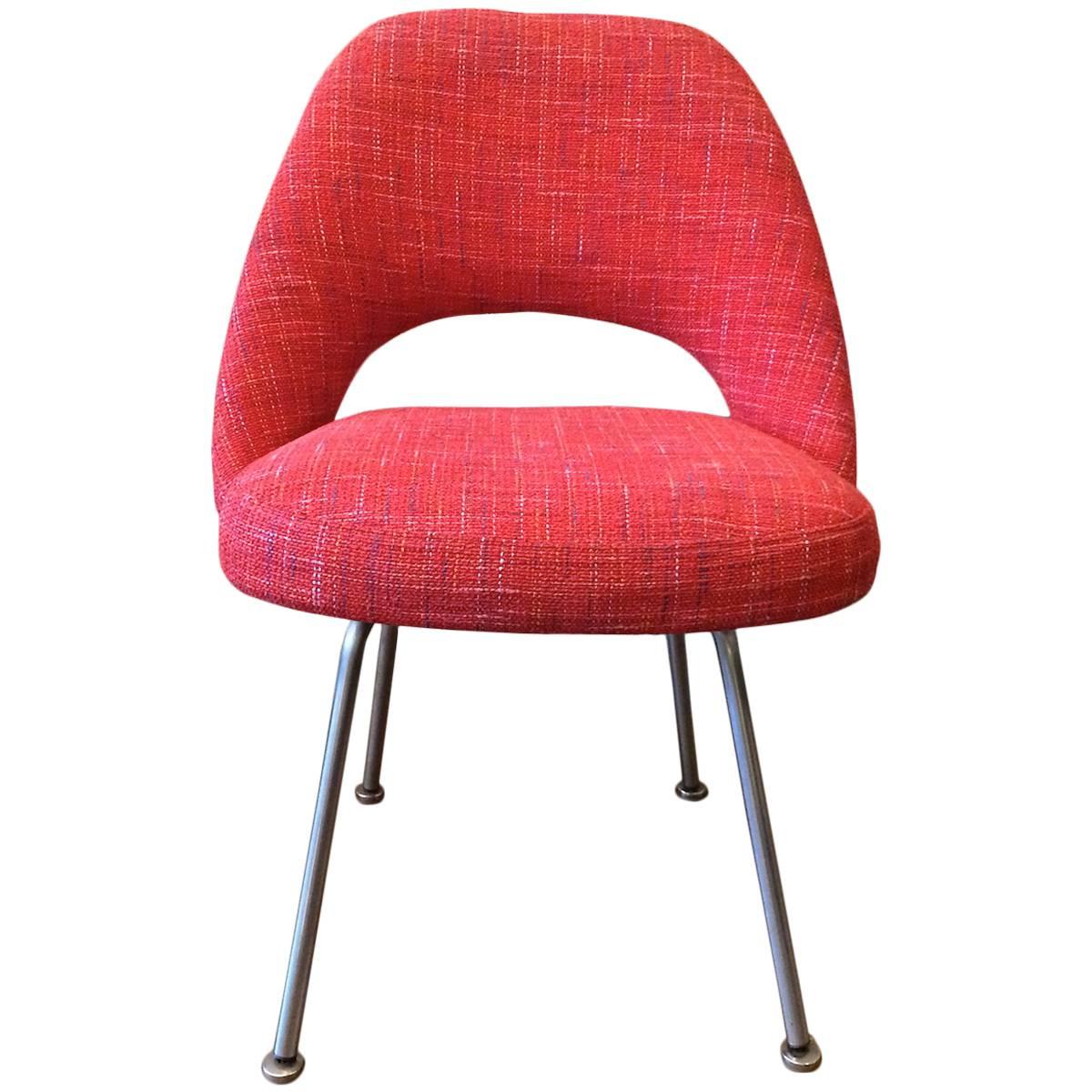 Eero Saarinen for Knoll Executive Side Chair with Chrome Legs
