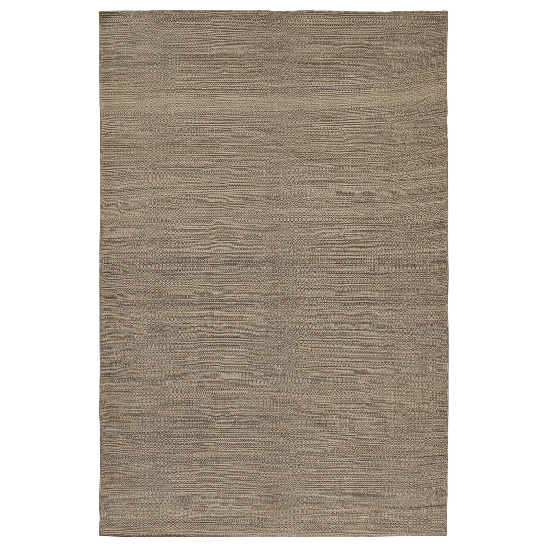 Rug & Kilim - Kilim persiano contemporaneo a strisce beige-marrone