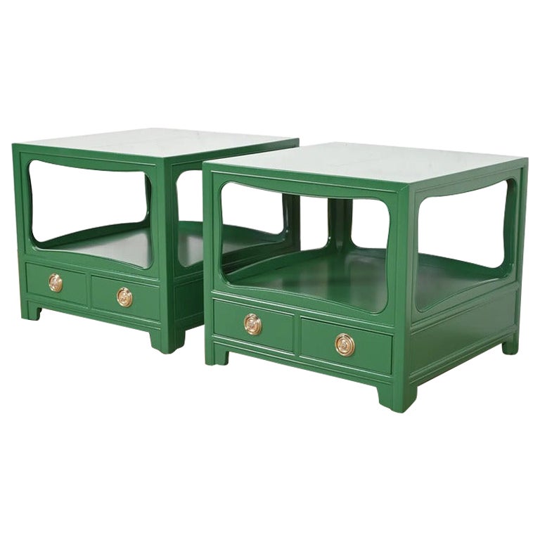 Michael Taylor for Baker Far East Collection Nightstands, Newly Refinished For Sale