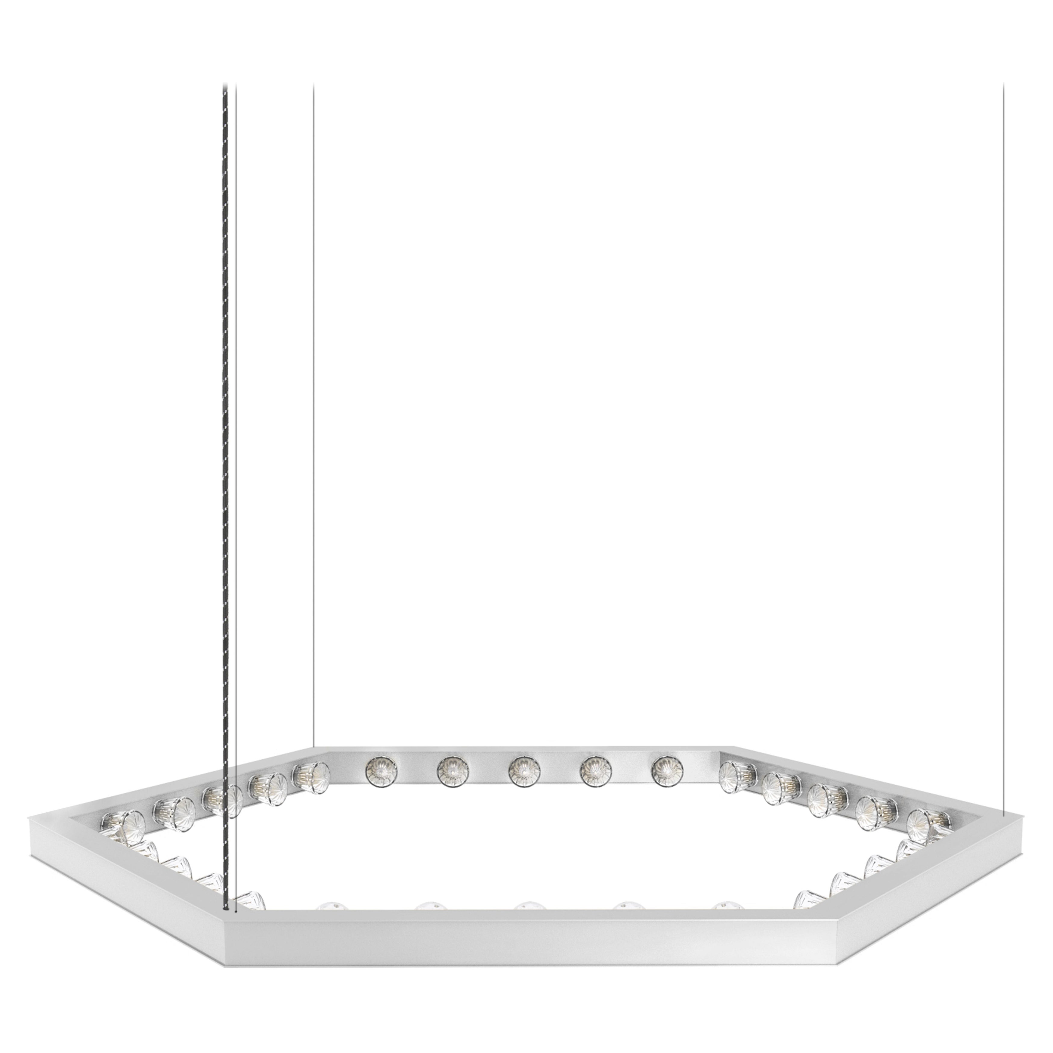 Lampada a sospensione Hexagon Medium Silver in alluminio di JSPR