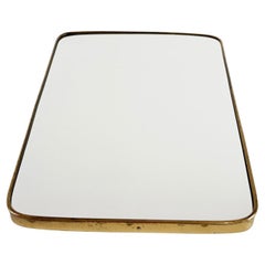 attr. Gio Ponti by Fontana Arte brass wall mirror, Hotel Bristol, 1950