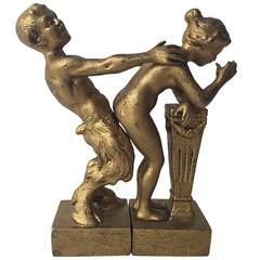 Antique Austrian Gilt Bronze Erotic Figure Group, circa 1900