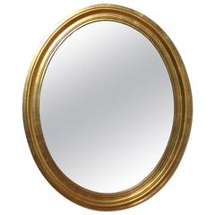 Gold Gilt Wooden Oval Wall Mirror 5
