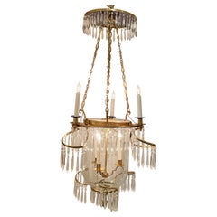 Lanterna in bronzo D'Oré, vetro e cristallo tagliato, CIRCA 1950.