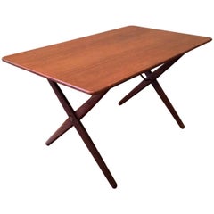 Teak and Brass Occasional Table by Hans Wegner for Andreas Tuck