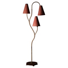 Swedish designer organic three-armed floor lamp, 1940s