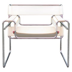 Gavina Silla Wassily B3 Piel Vintage Blanca de Marcel Breuer 1 de 2