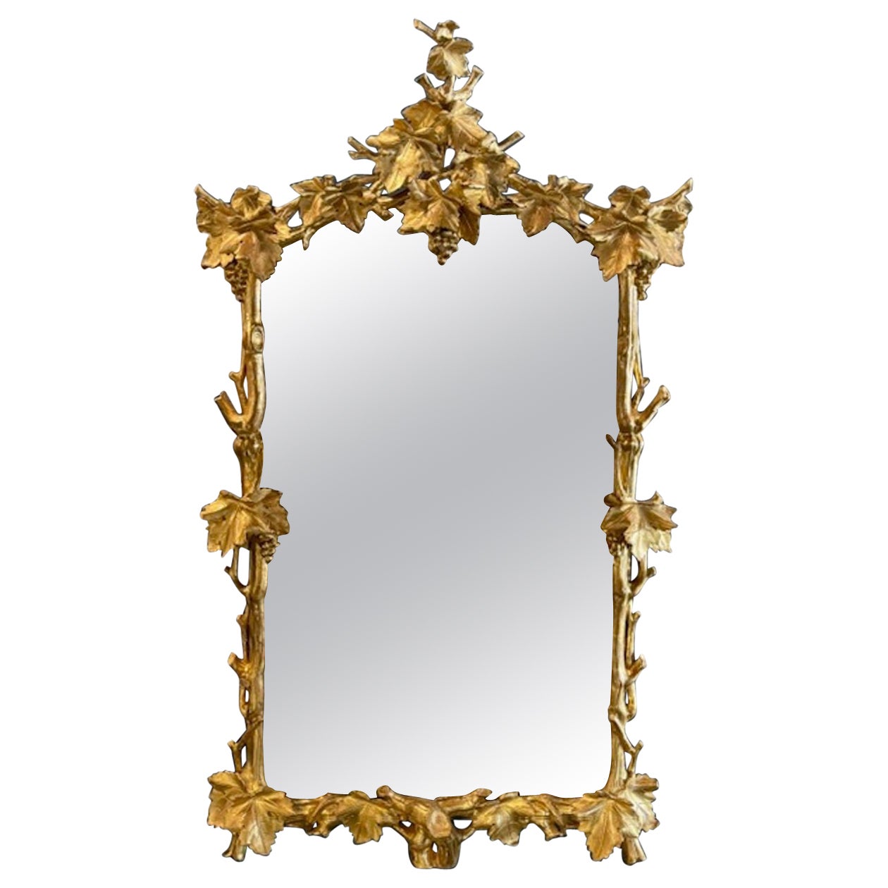 Specchio francese Luigi XVI del XIX secolo intagliato e in legno dorato in vendita