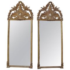 Pair of Italian Carved Giltwood Mirrors