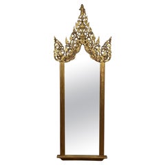 Antique Giltwood Burmese Shrine Mirror c. 19th Century