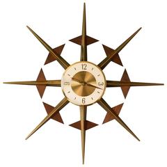 Mid-Century Atomic Starburst Clock