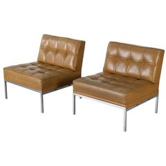 Set of Two Cognac Lounge Chairs "Constanze" by Johannes Spalt, Wittman