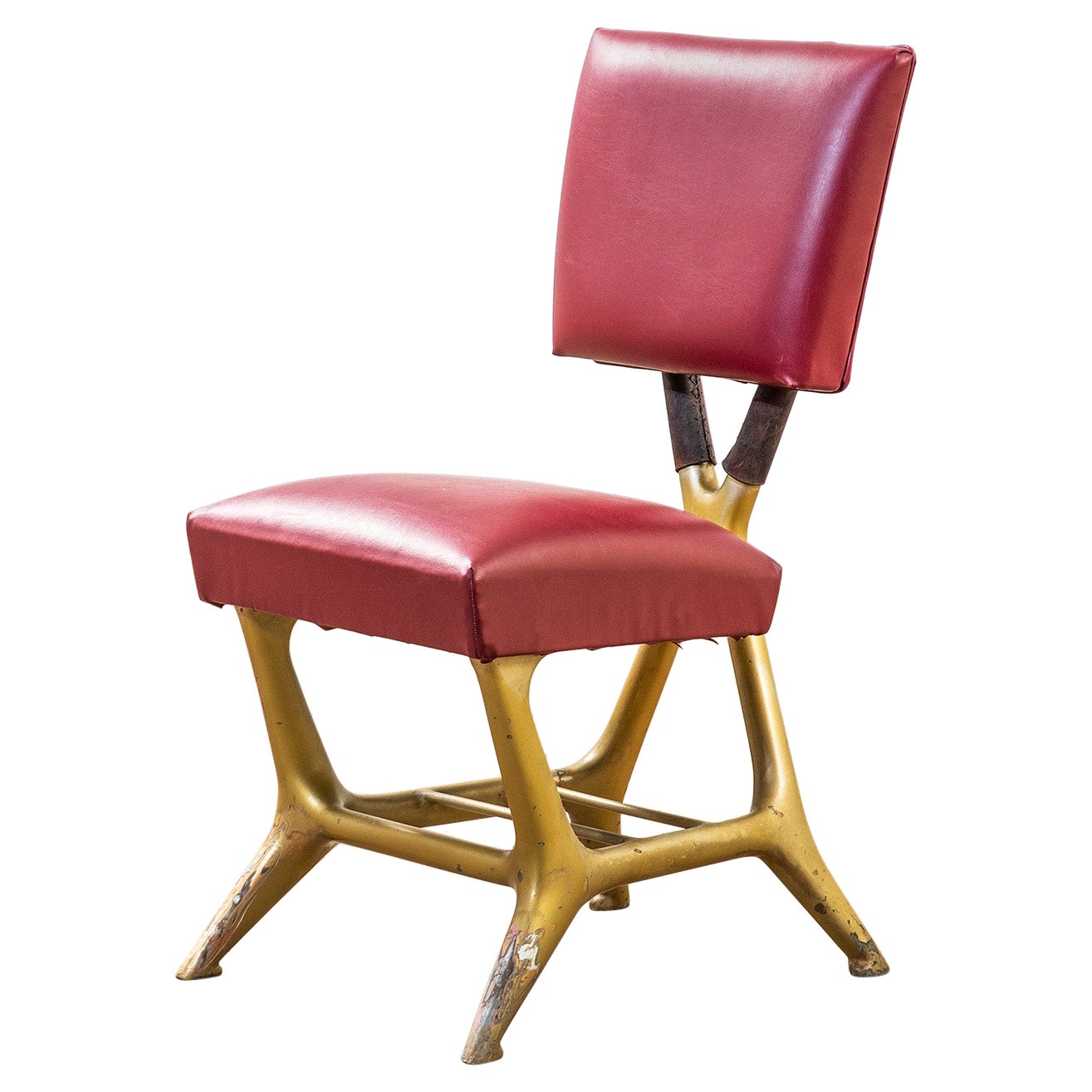 20th Century, Giulio Minoletti & Gio Ponti for Breda Rare Red Chair