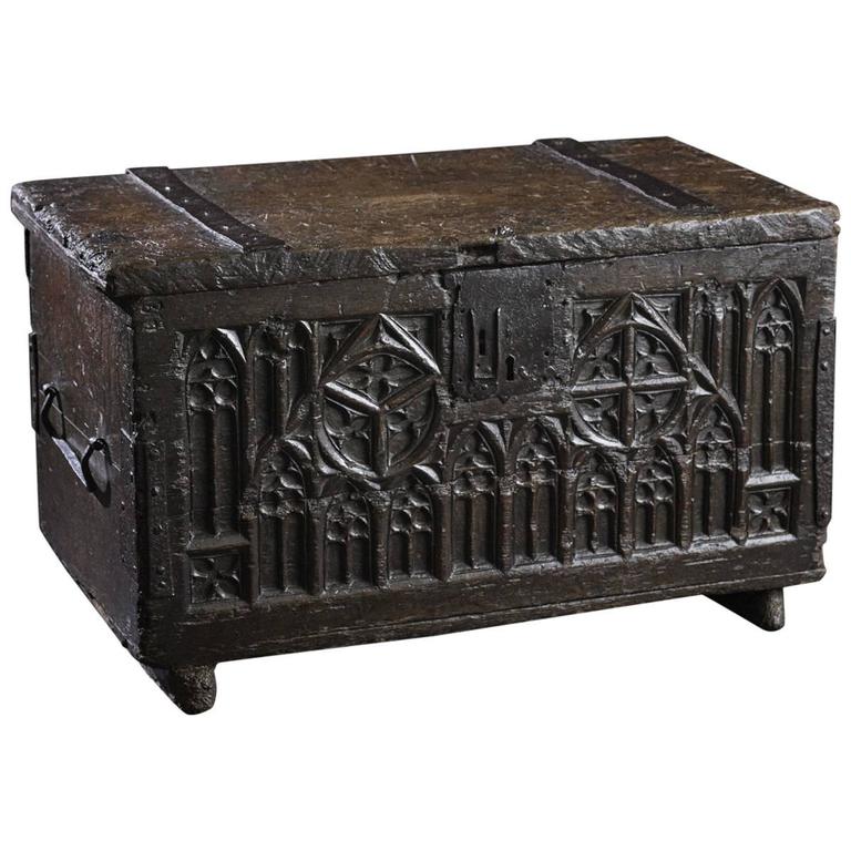 Rare 15th Century Gothic Oak Chest, German, circa 14501500 at 1stDibs