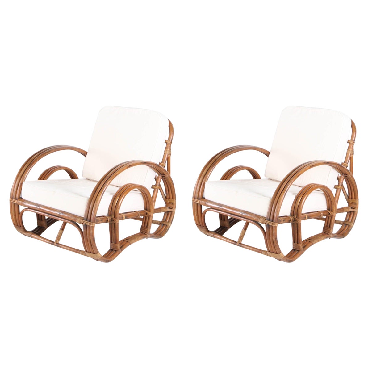 Paar rattan " bretzel " sessel