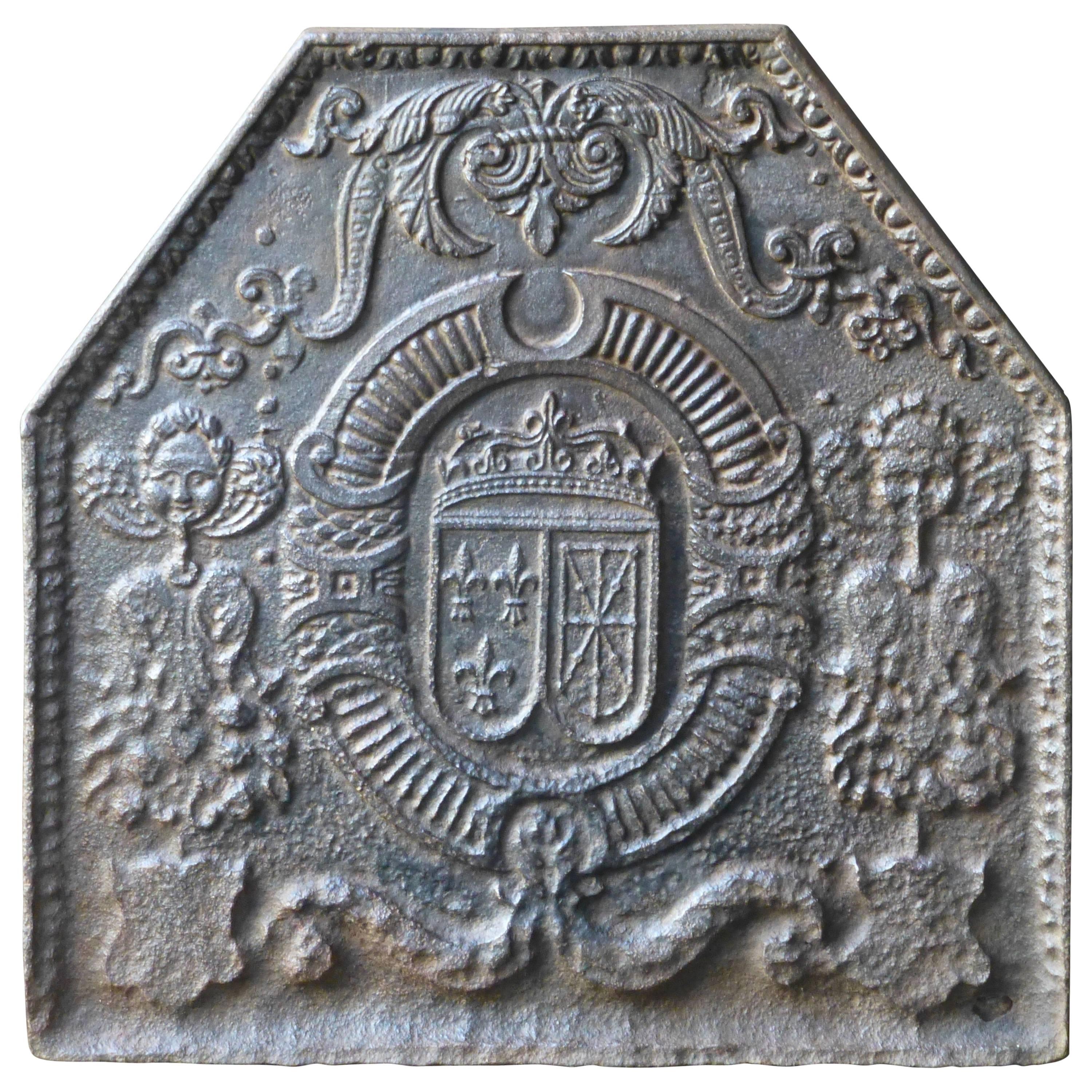 17th Century Arms of France and Navarre Fireback